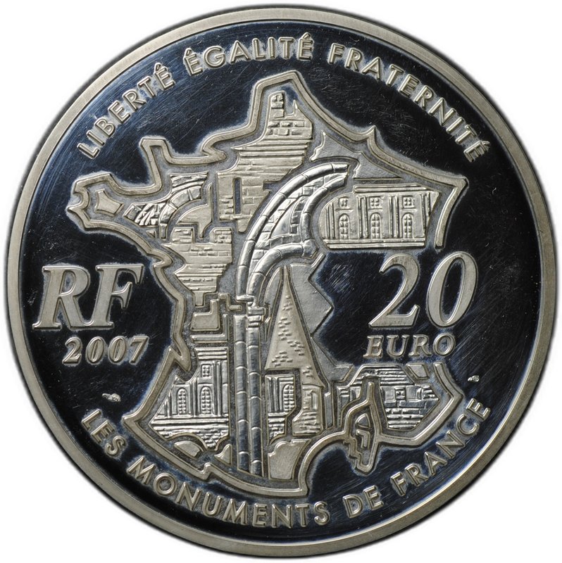 Монета 20 евро 2007 400 лет мосту Пон-Нёф Франция