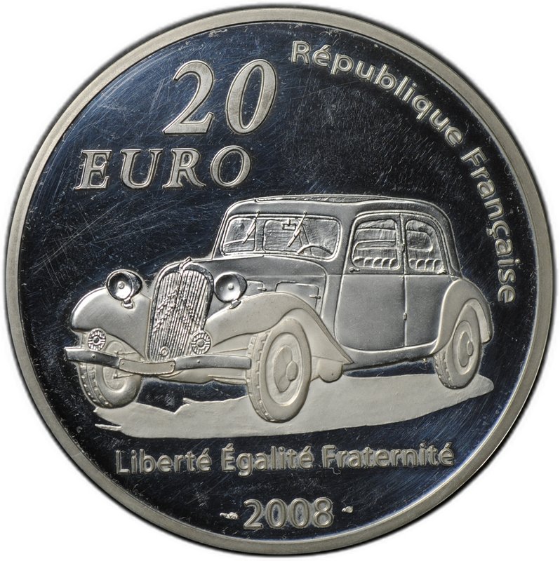 Монета 20 евро 2008 Андре Ситроен Франция