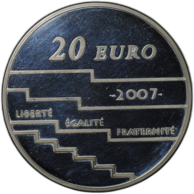 Монета 20 евро 2007 60 лет Каннскому кинофестивалю Франция