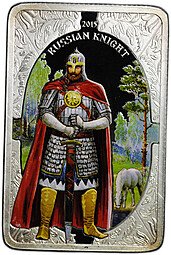 фото для Монета 1000 франков КФА 2015 Русский витязь Бенин Аверс