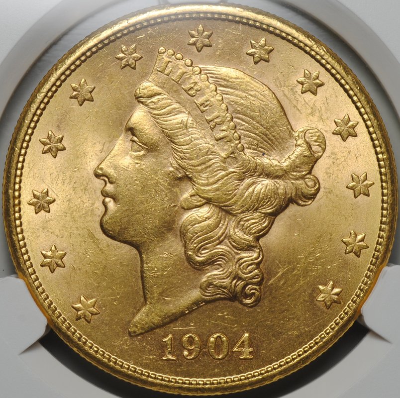 Монета 20 долларов 1904 S Сан-Франциско США слаб CPRC MS 62