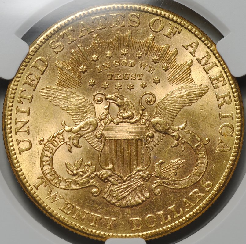 Монета 20 долларов 1904 S Сан-Франциско США слаб CPRC MS 62