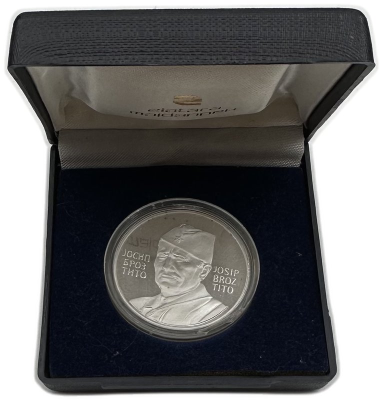Медаль 1983 40-я годовщина 2-й встречи Антифашистского вече народного освобождения Югославии Тито серебро