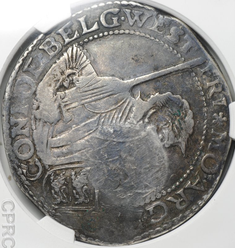 Монета Ефимок с признаком 1655 надчекан на Рейксдальдере 1622 Фрисландии Алексей Михайлович