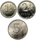 Комплект 1, 2, 5 рублей 2002 СПМД из набора