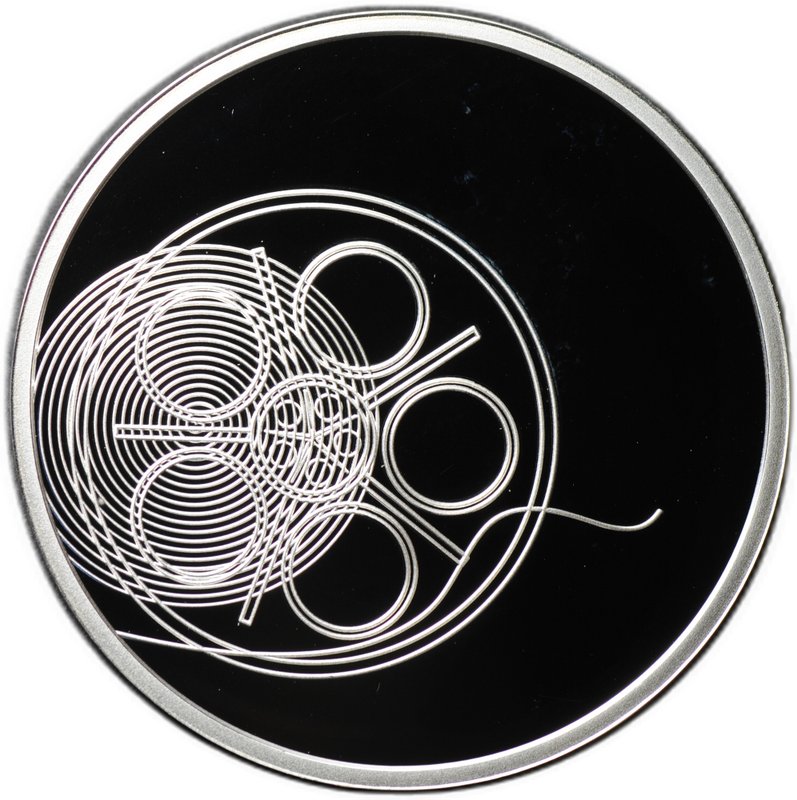 Монета 10 лит 2014 Литовская культура - Кино Литва