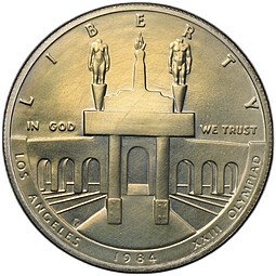 фото для Монета 1 доллар 1984 P Олимпиада Лос-Анджелес США Аверс