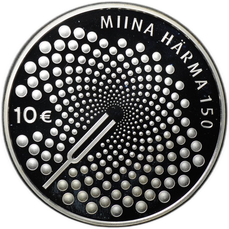 Монета 10 евро 2014 Мийна Хярма 150 лет со дня рождения Эстония