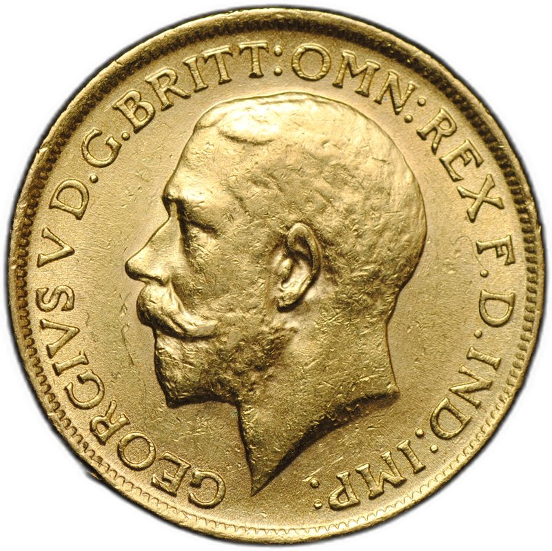 Монета 1 соверен (фунт) 1912 Великобритания