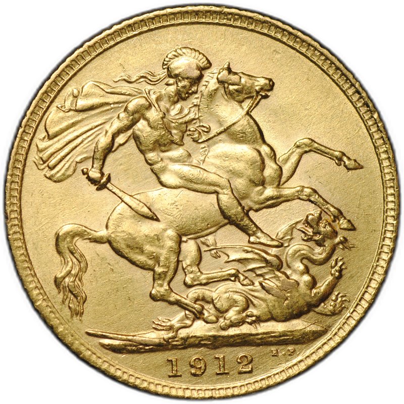 Монета 1 соверен (фунт) 1912 Великобритания