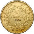 Монета 20 франков 1860 BB Франция