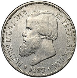 фото для Монета 2000 рейс (реалов) 1889 Бразилия Аверс