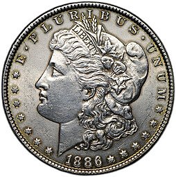 фото для Монета 1 доллар 1886 Моргана США Аверс