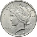 Монета 1 доллар 1922 Мирный Филадельфия США