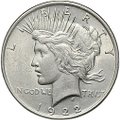 Монета 1 доллар 1922 Мирный Филадельфия США