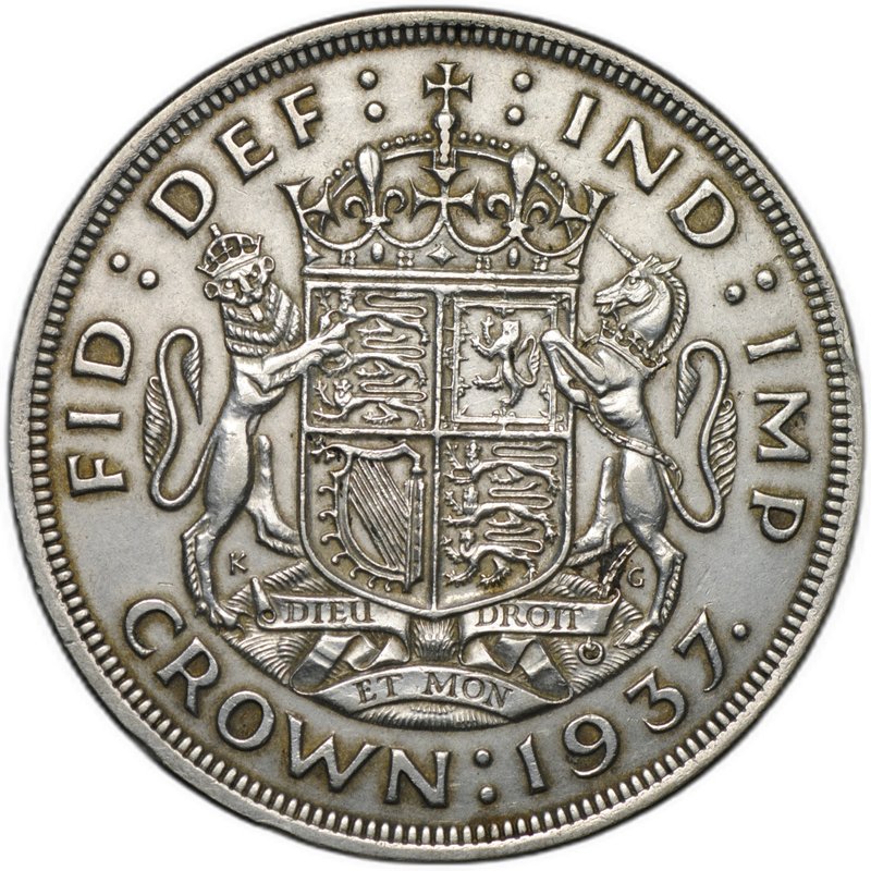 Монета 1 крона 1937 Коронация Короля Георга VI Великобритания