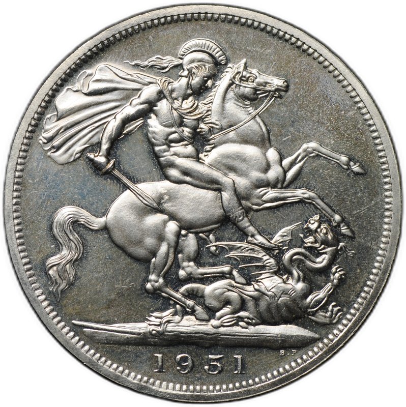 Монета 5 шиллингов 1951 Британский фестиваль Великобритания (футляр)