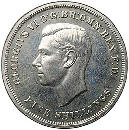 фото для Монета 5 шиллингов 1951 Британский фестиваль Великобритания (футляр) Аверс