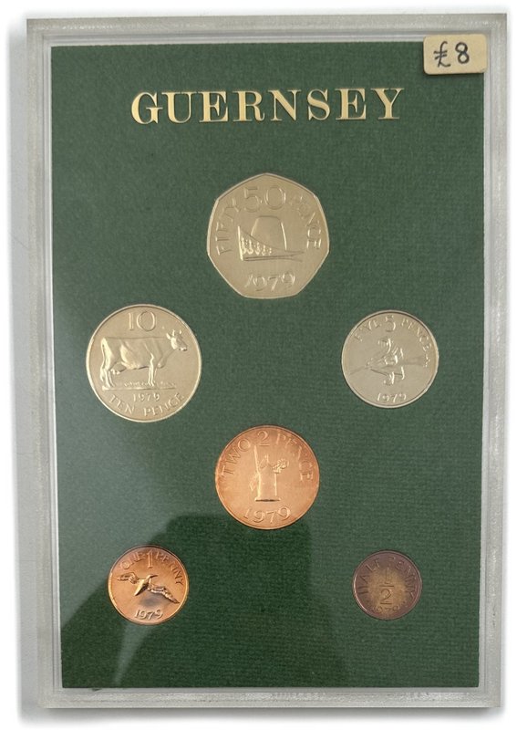 Годовой набор 1/2, 1 пенни, 2, 5, 10, 50 пенсов 1979 Гернси 6 монет