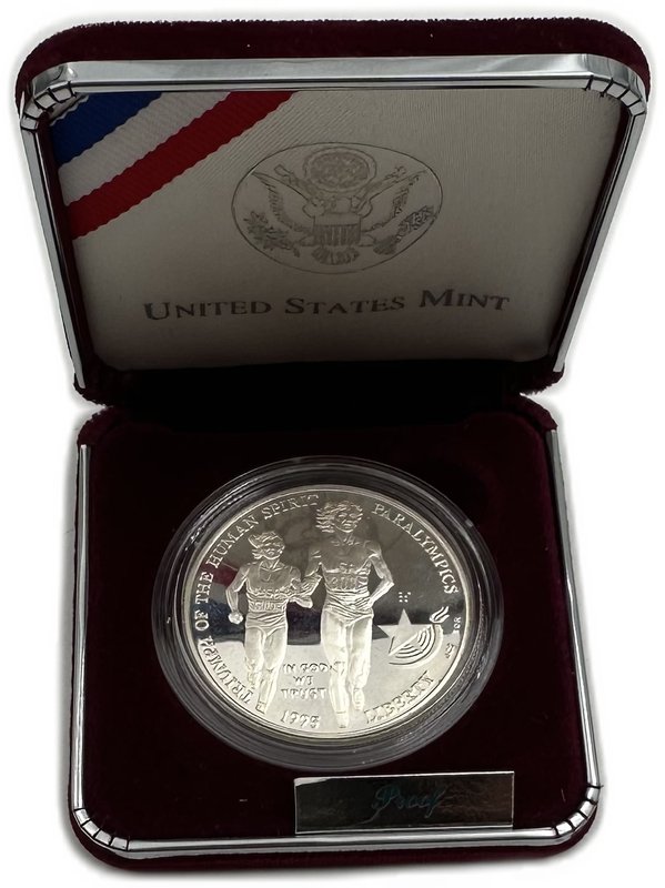 Монета 1 доллар 1995 P Летние паралимпийские игры Атланта - Бег США