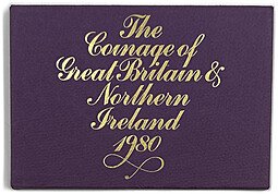 фото для Годовой набор 1/2, 1 пенни, 2, 5, 10, 50 пенсов 1980 Великобритания и Северная Ирландия 6 монет Аверс
