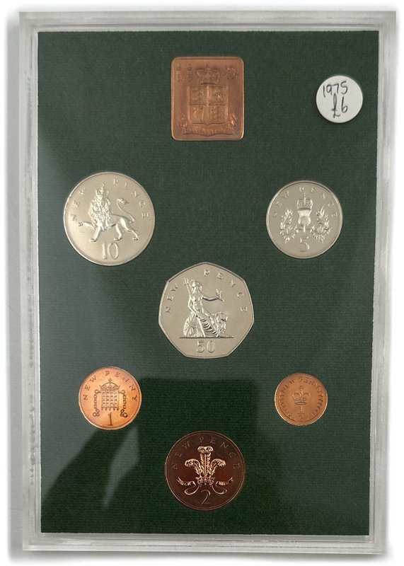 Годовой набор 1/2, 1 пенни, 2, 5, 10, 50 пенсов 1975 Великобритания и Северная Ирландия 6 монет