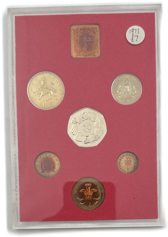Годовой набор 1/2, 1 пенни, 2, 5, 10, 50 пенсов 1973 Великобритания и Северная Ирландия 6 монет