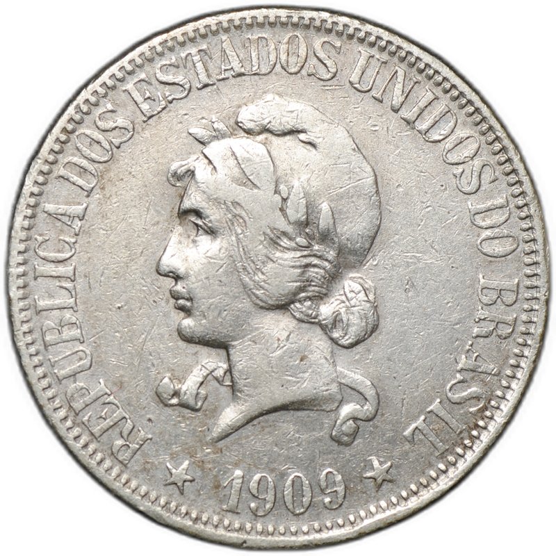 Монета 1000 реалов (рейс) 1909 Бразилия