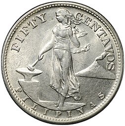 фото для Монета 50 сентаво 1944 Филиппины Аверс