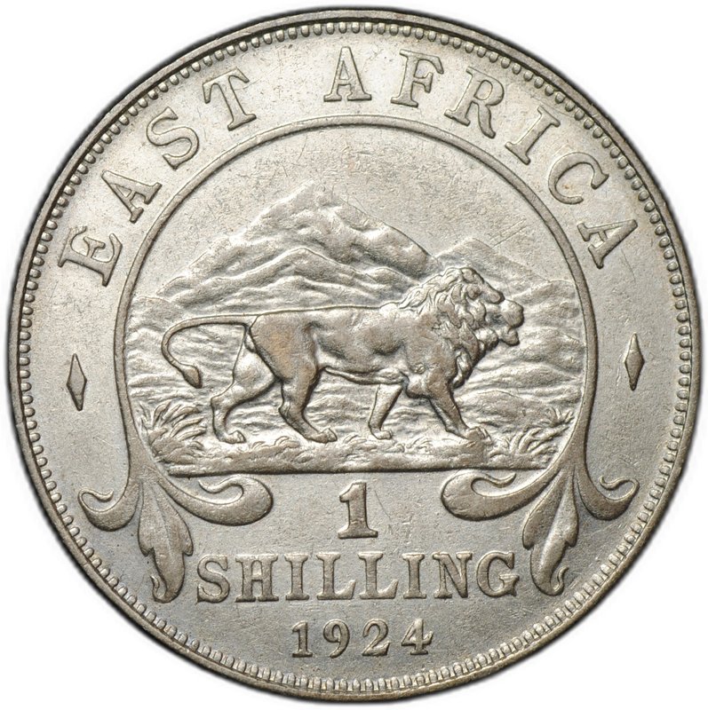 Монета 1 шиллинг 1924 Британская Восточная Африка