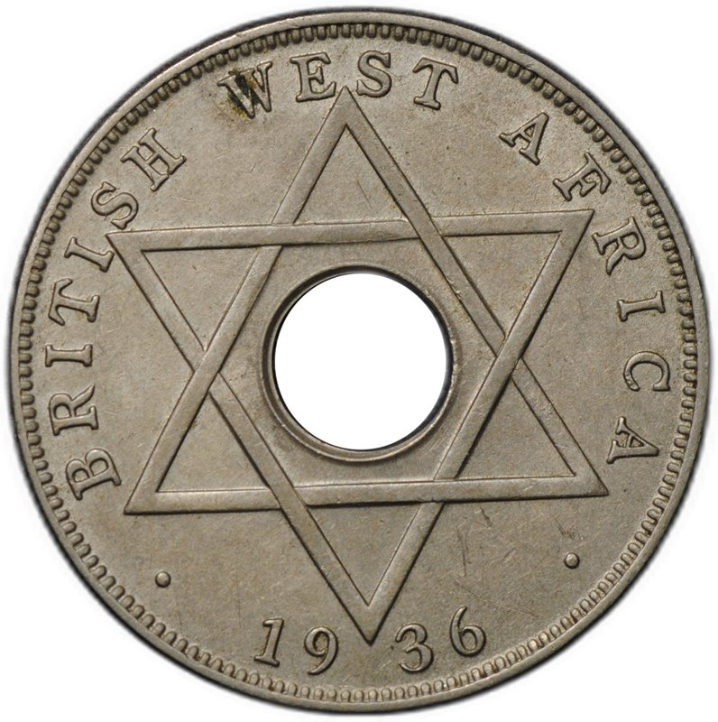 Монета 1/2 пенни 1936 Эдуард VIII Лондон Британская Западная Африка