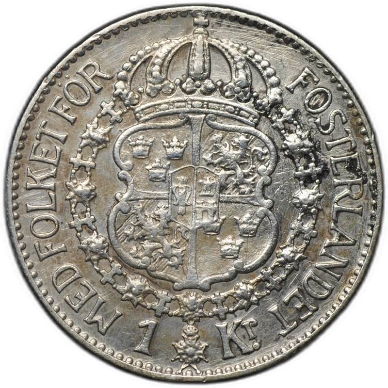 Монета 1 крона 1937 Швеция