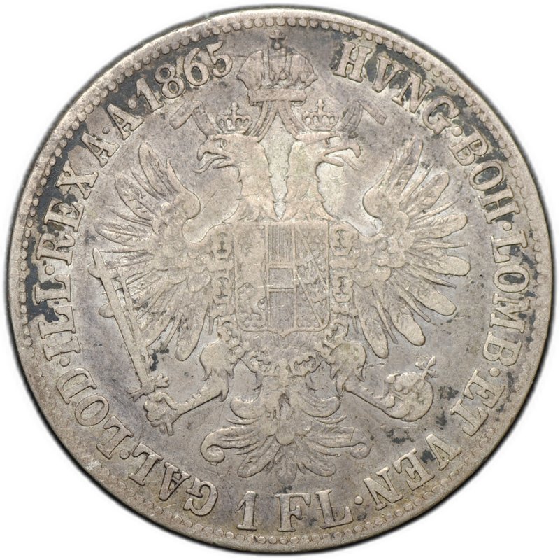 Монета 1 флорин 1865 V Австрия