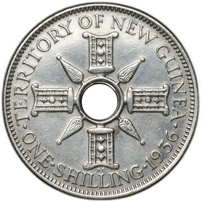 Монета 1 шиллинг 1936 Британская Новая Гвинея