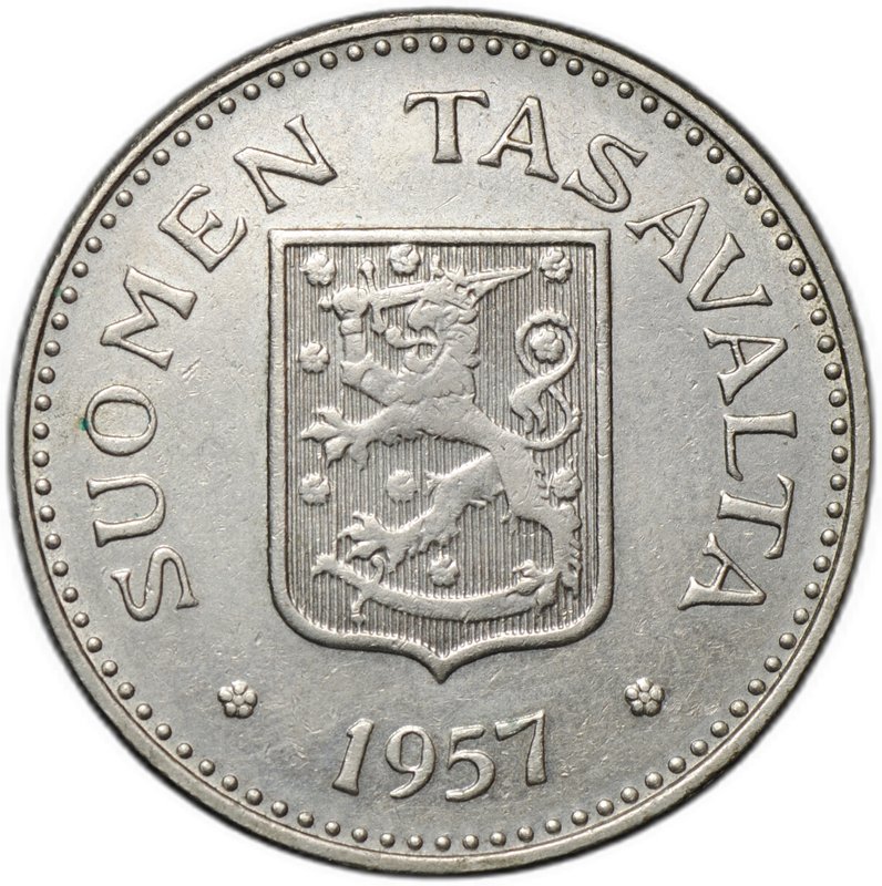 Монета 200 марок 1957 Финляндия