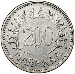фото для Монета 200 марок 1957 Финляндия Аверс