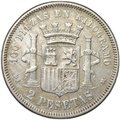 Монета 2 песеты 1870 74 Испания
