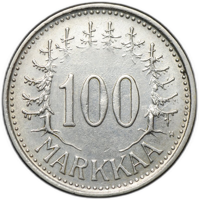 Монета 100 марок 1956 Финляндия