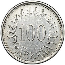 фото для Монета 100 марок 1956 Финляндия Аверс