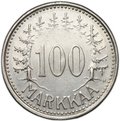 Монета 100 марок 1958 Финляндия