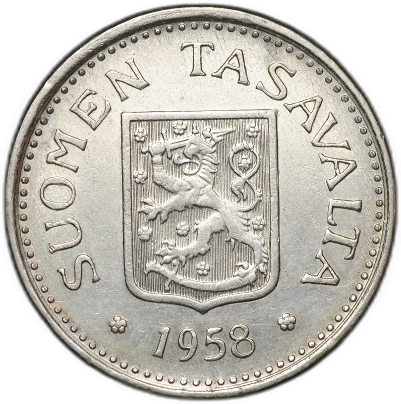 Монета 100 марок 1958 Финляндия