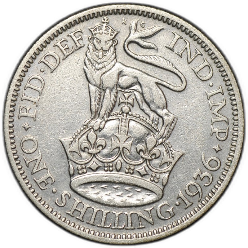 Монета 1 шиллинг 1936 Великобритания