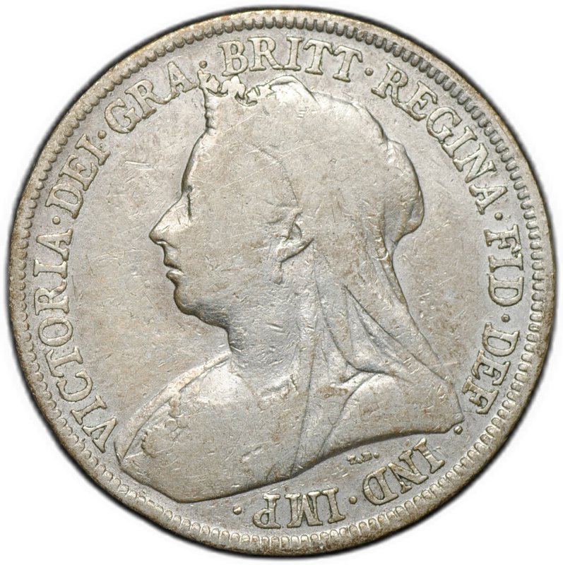 Монета 1 шиллинг 1895 Великобритания