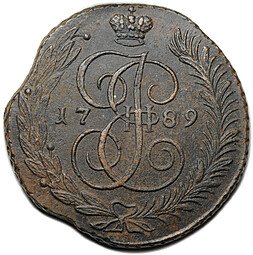 фото для Монета 5 копеек 1789 АМ Аверс