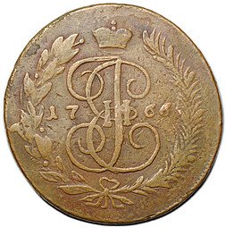 фото для Монета 5 копеек 1766 ММ Аверс