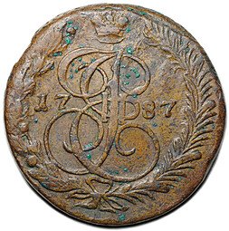 фото для Монета 5 копеек 1787 ЕМ Аверс