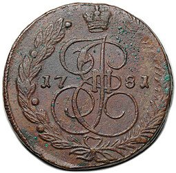 фото для Монета 5 копеек 1781 ЕМ Аверс