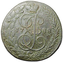 фото для Монета 5 копеек 1788 ЕМ Аверс