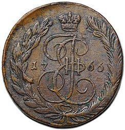 фото для Монета 5 копеек 1766 ЕМ Аверс