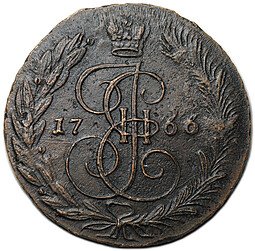 фото для Монета 5 копеек 1766 ЕМ Аверс
